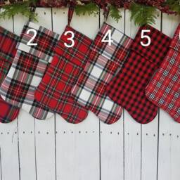 Farmhouse Plaid Christmas Stockings With Cuff - thumbnail 3