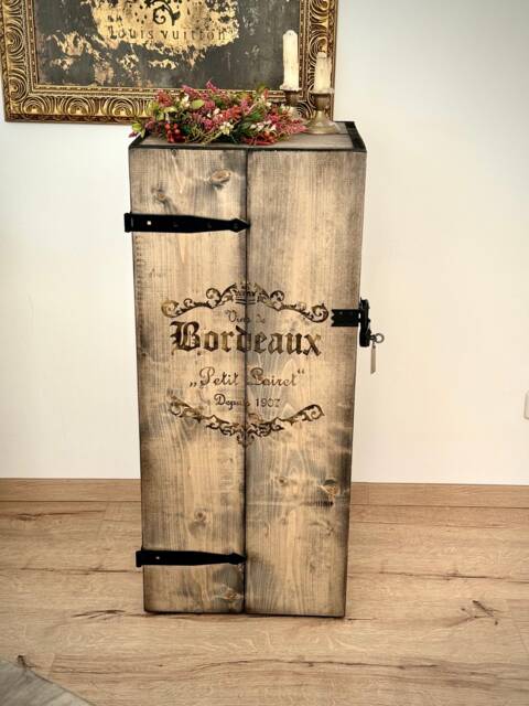 "Cabinet Home Bar Wooden Box Cargo Chest ""Bordeaux" - image 1