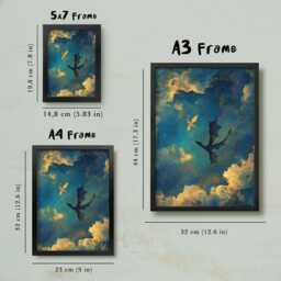 Framed Fourth Wing Bookshelf Decor, Tairn & Andarna Dragons Print Wall Art, Romantasy Smut Bookish Gift - thumbnail 2