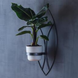 Wall Garden Indoor Jungle Metal Flower Holder Plant Hanger, Hilton Carter Style Modern Farmhouse Decor, Green House Geometric Welded Decor - thumbnail 3