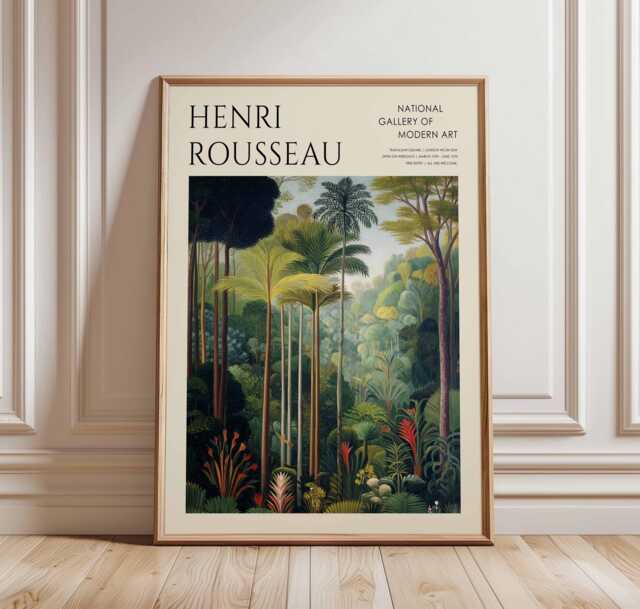 Henri Rousseau Poster, Tropical Decor, Jungle Print, Botanical Wall Art, Floral Boho Animal Exotic Poster - image 1