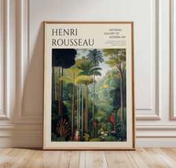 Henri Rousseau Poster, Tropical Decor, Jungle Print, Botanical Wall Art, Floral Boho Animal Exotic Poster - thumbnail 1