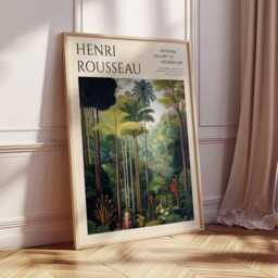 Henri Rousseau Poster, Tropical Decor, Jungle Print, Botanical Wall Art, Floral Boho Animal Exotic Poster - thumbnail 3