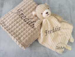Personalised Neutral Baby Gift Set - Blanket & Comforter - Unisex Newborn Gift, Shower Present - thumbnail 1