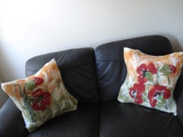 "Luxury Soft Wool Felted Fleece Poppy Flowers Set Cushion Cover Pillowcase19""x19"