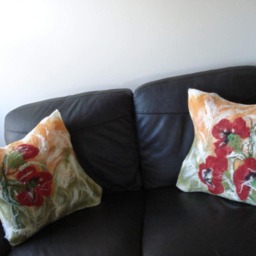 "Luxury Soft Wool Felted Fleece Poppy Flowers Set Cushion Cover Pillowcase19""x19" - thumbnail 4