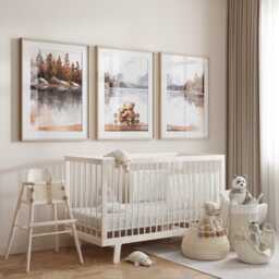 Bear Nursery Print, Decor, Neutral Baby Art, Woodland Digital Prints, Adventure - thumbnail 2
