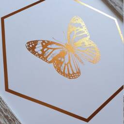 A4 Metallic Foil Butterfly Wall Art, Boho Print in Copper, Gold, Silver Or Rose Gold - thumbnail 3