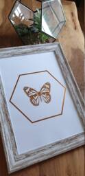 A4 Metallic Foil Butterfly Wall Art, Boho Print in Copper, Gold, Silver Or Rose Gold - thumbnail 1