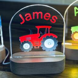 Personalized Tractor Led Night Light - Farming Nursery Decor - thumbnail 1