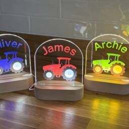 Personalized Tractor Led Night Light - Farming Nursery Decor - thumbnail 3