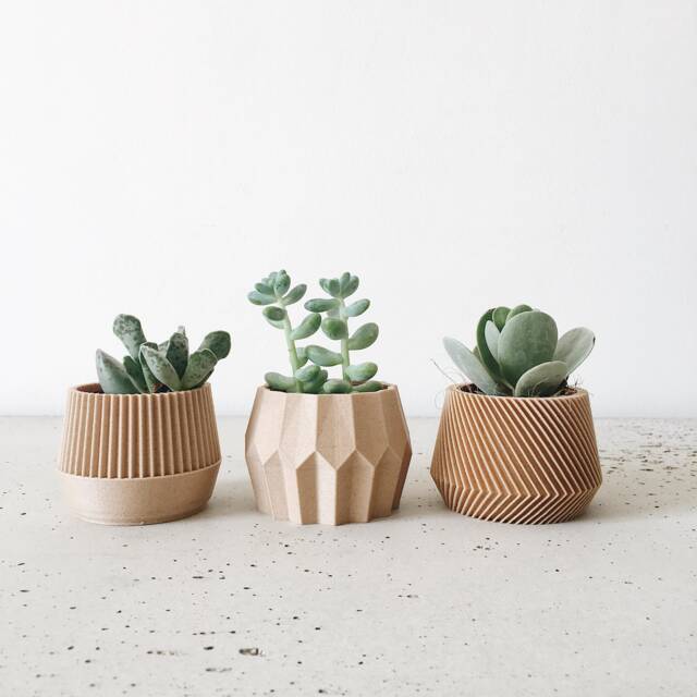 Set Of 3 Small Succulent Plant Pots - Original Planter Gift - image 1