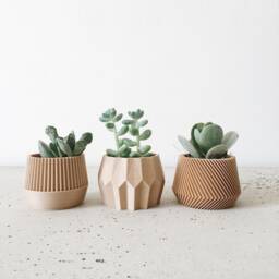 Set Of 3 Small Succulent Plant Pots - Original Planter Gift - thumbnail 1