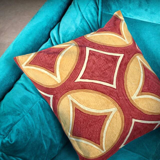 "Gold/Orange Moroccan Cushion Covers - Geometric Home Decor Throw Pillow 14""-18" - image 1