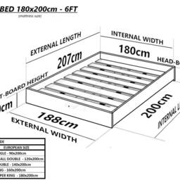 Low Platform Bed Frame Solid Pine Wood, Japanese Style, Oak Finish - thumbnail 4