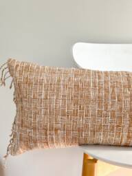 Brown Dot Block Print Mudcloth Hmong Pillow Case - thumbnail 1