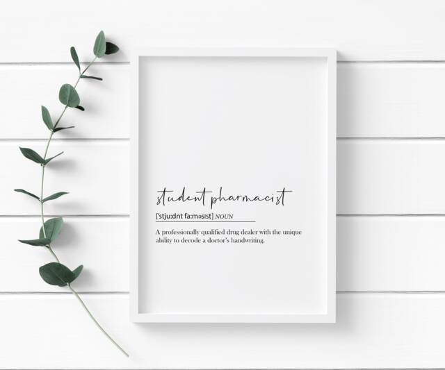 Student Pharmacist Definition Print - Gift, Student Pharmacist - The Perfect Gift Lovely Little Card - image 1