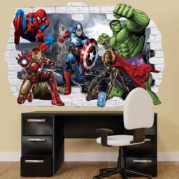 Superheroes Wall Stickers Spiderman Hulk Ironman Avengers Decal Mural Poster Room Decor 1110 - thumbnail 2