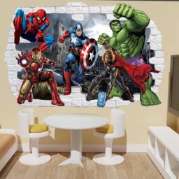 Superheroes Wall Stickers Spiderman Hulk Ironman Avengers Decal Mural Poster Room Decor 1110 - thumbnail 3