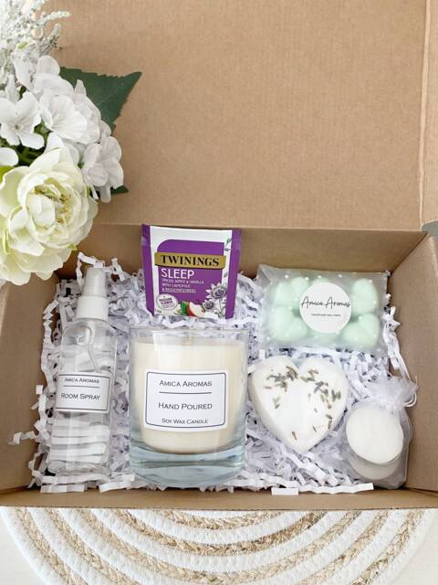 Spa Gift Set - Birthday Christmas Gifts For Her Candle -Wax Melts Mother's Day Handmade -Soy Wax Pamper Aromatherapy Strong - image 1