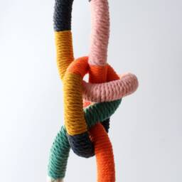 Macrame Plant Hanger, Textile Hanger Sculpture, Handmade - thumbnail 3