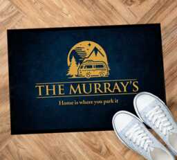 Personalised Motorhome Mat - Large Blue Grunge Campervan Door Mat 60 X 40 cm Ps950