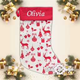 Personalised Christmas Stocking Luxury Embroidered Xmas Stockings Sack Boy Girl Deluxe Hessian - thumbnail 1
