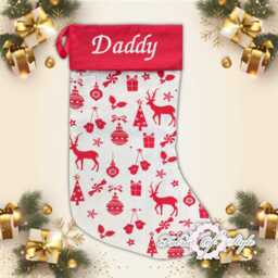Personalised Christmas Stocking Luxury Embroidered Xmas Stockings Sack Boy Girl Deluxe Hessian - thumbnail 3