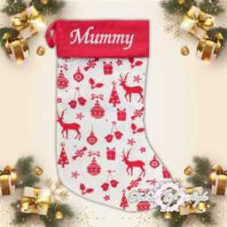 Personalised Christmas Stocking Luxury Embroidered Xmas Stockings Sack Boy Girl Deluxe Hessian - thumbnail 2