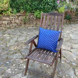 "Indigo Shweshwe South African Handmade Cushion Cover, 45cm X - 18""X18" - thumbnail 2