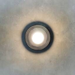 Handmade Black Ceramic Wall Sconce Modern Carved Texture Lighting - thumbnail 3