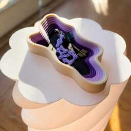 Ameba Drop Shape Tray - Layered Organic Form Decorative Catchall - Modern 3D Printed - thumbnail 2