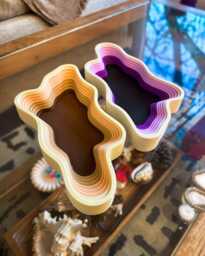 Ameba Drop Shape Tray - Layered Organic Form Decorative Catchall - Modern 3D Printed - thumbnail 1