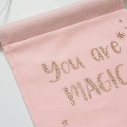 You Are Magic Felt Banner - Girls Bedroom Decor Pink Wall Hanging Baby Girl Nursery - thumbnail 3