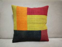 Patchwork Kilim Pillow 16 X16 Inches Multicolor Kilim Pillow Handmade Cover Wool Cushion - thumbnail 1