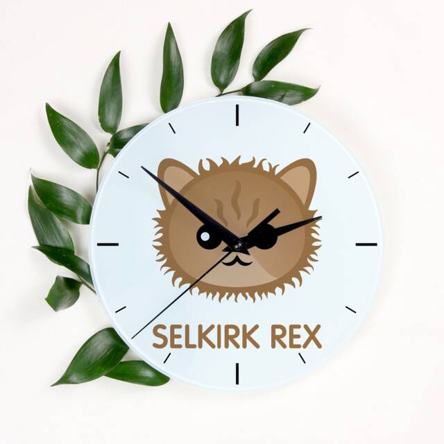 A Clock With A Selkirk Rex Cat. New Collection The Cute Art-Dog Cat - image 1