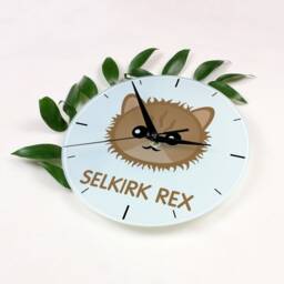 A Clock With A Selkirk Rex Cat. New Collection The Cute Art-Dog Cat - thumbnail 2