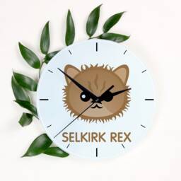 A Clock With A Selkirk Rex Cat. New Collection The Cute Art-Dog Cat