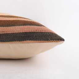 Anatolian Kilim Pillow Cover 16x24 Wool Geometric Cushion - thumbnail 4