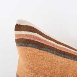 Anatolian Kilim Pillow Cover 16x24 Wool Geometric Cushion - thumbnail 2