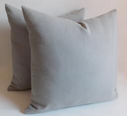 Set Of 2 Gray Cotton Throw Pillow Covers 18x18 Inch