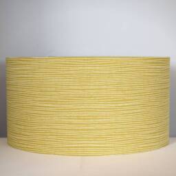 Yellow & Grey Floral Lampshade With Gold Lining in Scandinavian Fabric, Abstract Flower Drum Light Shade For Ceiling Or Lamp Base - thumbnail 4