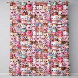 Desserts Cakes Cupcakes Donuts & Sweets Teal Background Seamless Pattern Readymade Eyelet Ring Top Thermal 100% Blackout Curtains - thumbnail 2