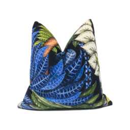Designers Guild X Christian Lacroix - Belorizonte Soft Jais Bold Jungle Floral Cushion Cover Designer Velvet Pillow Calathea - thumbnail 1