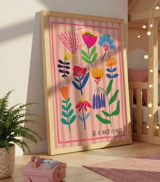 Wild Flower Print, Girls Bedroom Decor, Nursery Boho Floral Wall Art, Wildflower Botanical - image 1