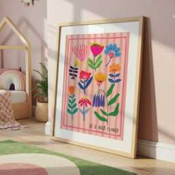 Wild Flower Print, Girls Bedroom Decor, Nursery Boho Floral Wall Art, Wildflower Botanical - thumbnail 2