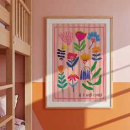 Wild Flower Print, Girls Bedroom Decor, Nursery Boho Floral Wall Art, Wildflower Botanical - thumbnail 3