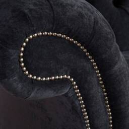 Black Velvet 4 Seater Chesterfield Sofa, British Handmade - thumbnail 4