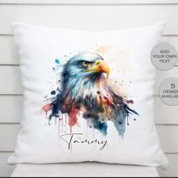 Personalised Eagle Cushion - Custom Name Gift Wildlife Bird Lover - thumbnail 3