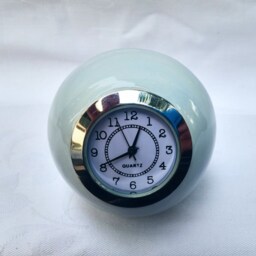 Baby Blue Ceramic Ball Clock Retro Desk Decor - thumbnail 2